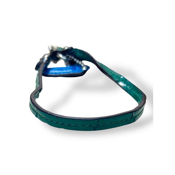 Coach Signature Khaki Green Trim Canvas Wristlet Purse Clutch Turnlock - Picture 8 of 9